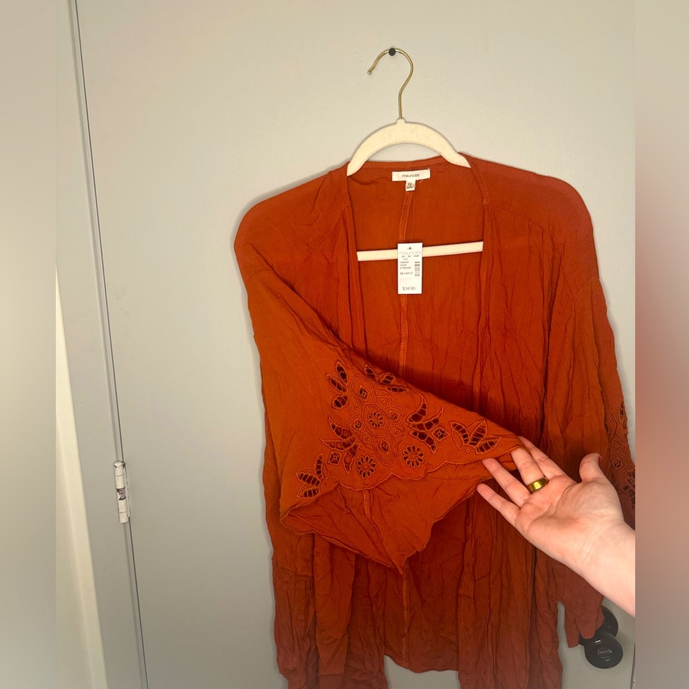✨ NWT Maurice’s Orange Shawl Size XXL